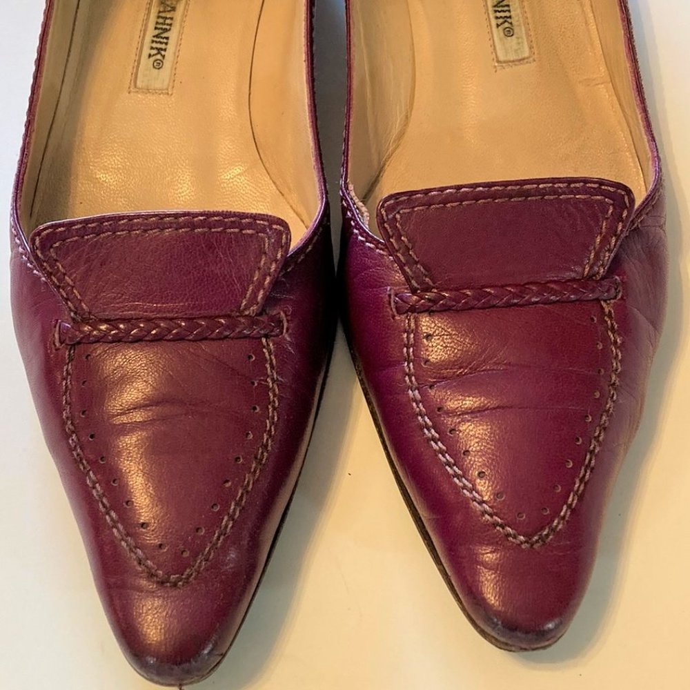 Manolo Blahnik Magenta Flats
